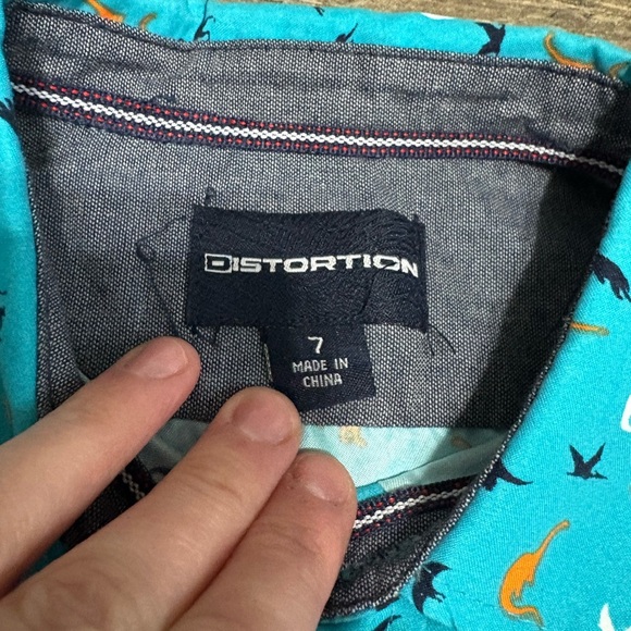 Distortion Boys’ Dinosaur Print Button-Up Shirt - Picture 4 of 6